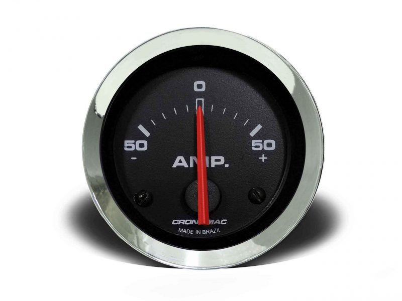 Amperimetro 52mm CROMA Preto