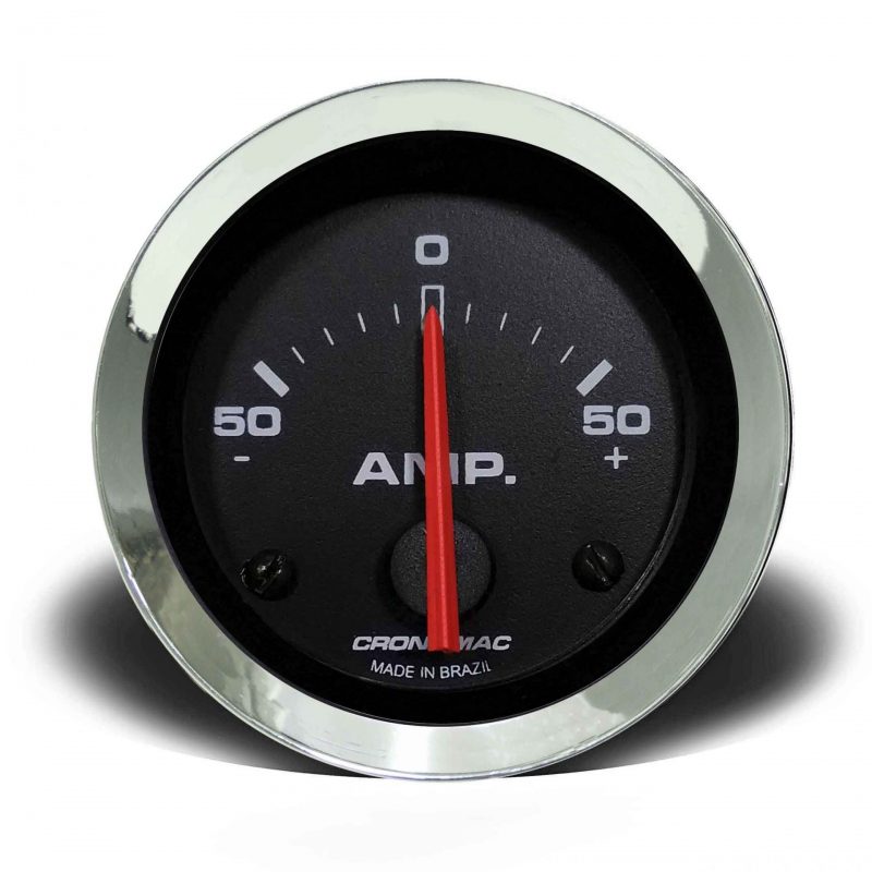 Amperimetro 52mm CROMA Preto