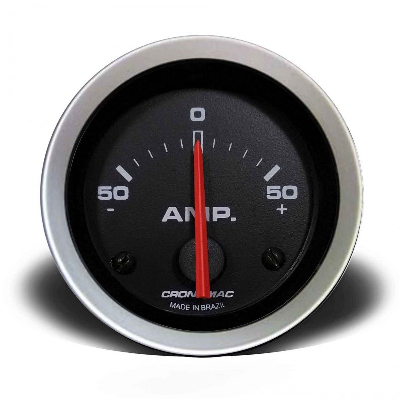 Amperimetro 52mm SPORT Preto