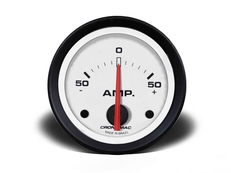 Amperimetro 52mm STREET Branco