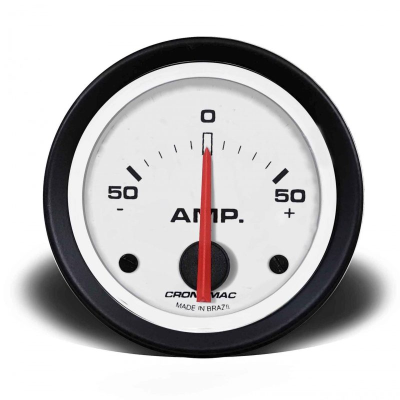 Amperimetro 52mm STREET Branco