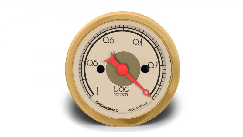 Manômetro Vácuo 52mm Mecânico HOT Gold