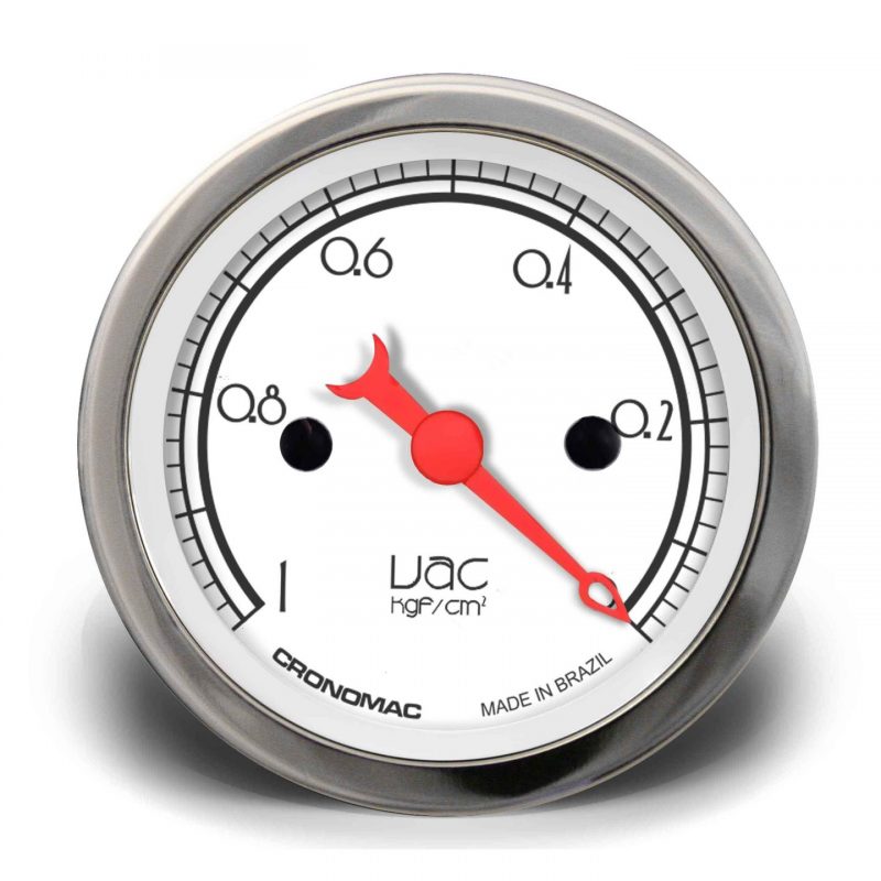 Manômetro Vácuo 52mm Mecânico HOT Silver