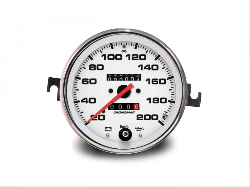 Velocímetro Mecânico 2 Hodômetros 110mm 200kmh VW/Croma Branco