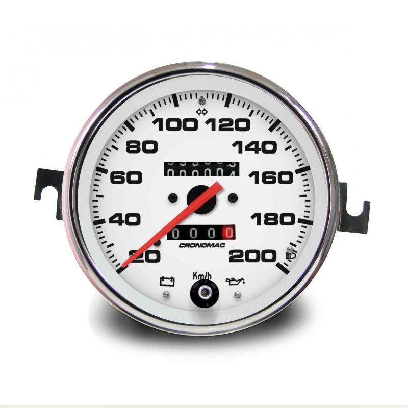 Velocímetro Mecânico 2 Hodômetros 110mm 200kmh VW/Croma Branco