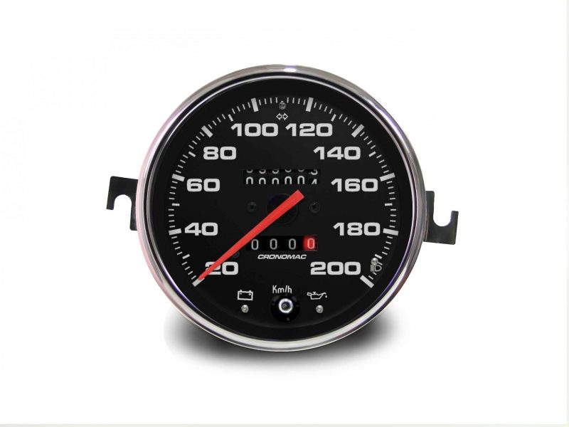 Velocímetro Mecânico 2 Hodômetros 110mm 200kmh VW/Croma Preto