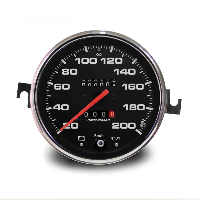 Velocímetro Mecânico 2 Hodômetros 110mm 200kmh VW/Croma Preto