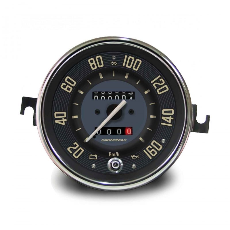 Velocímetro 110mm Mecânico 160kmh VW - Bege 2 hodômetros com sinaleira