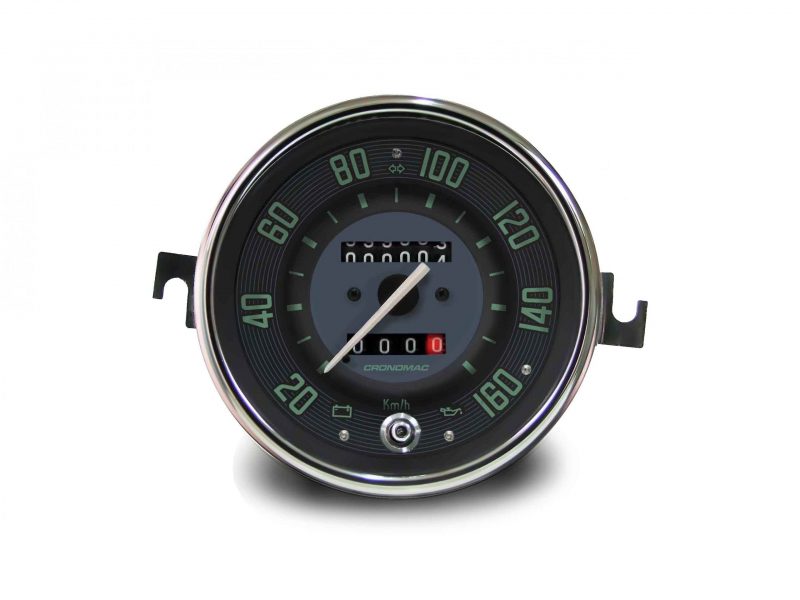 Velocímetro 110mm Mecânico 160kmh VW - Verde 2 hodômetros com sinaleira