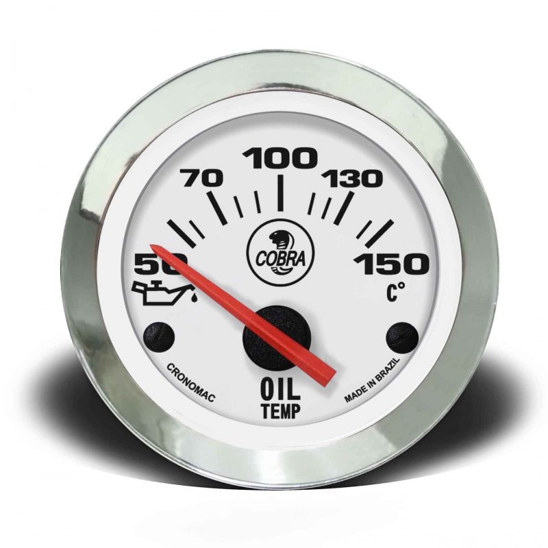 Termômetro Elétrico 52mm Óleo Cobra - Branco