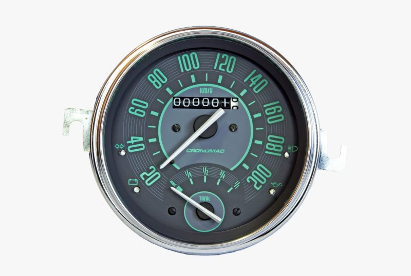 Velocímetro 110mm Mecânico 200kmh VW - Verde - Com Indicador de Combustível - Image 3