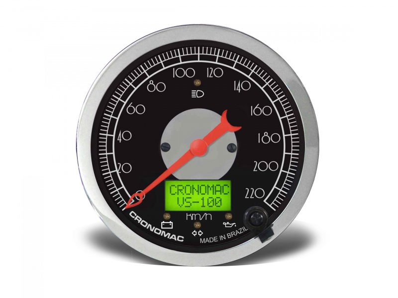 Velocímetro 100mm Eletrônico 220kmh Display Digital HOT Black com Sinaleira