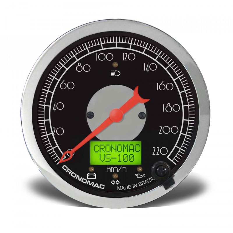 Velocímetro 100mm Eletrônico 220kmh Display Digital HOT Black com Sinaleira