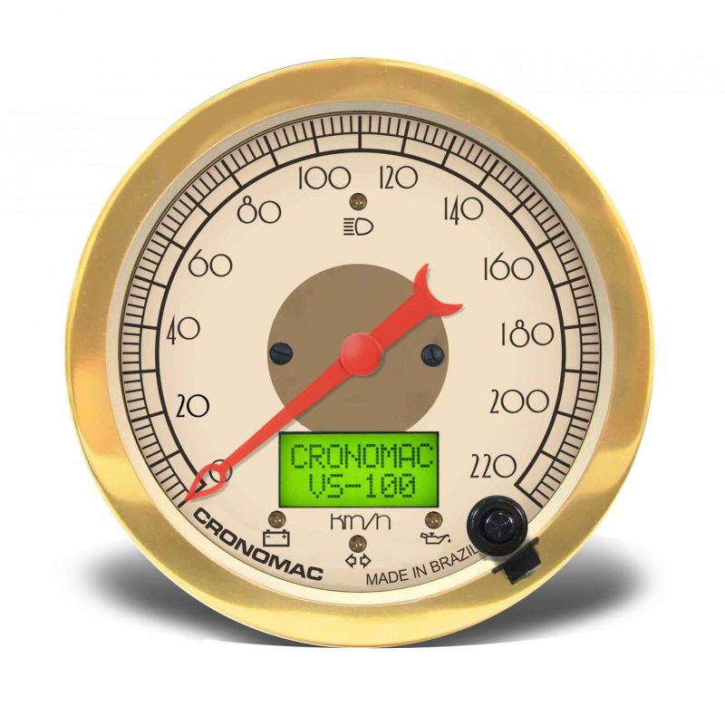 Velocímetro 100mm Eletrônico 220kmh Display Digital HOT Gold com Sinaleira