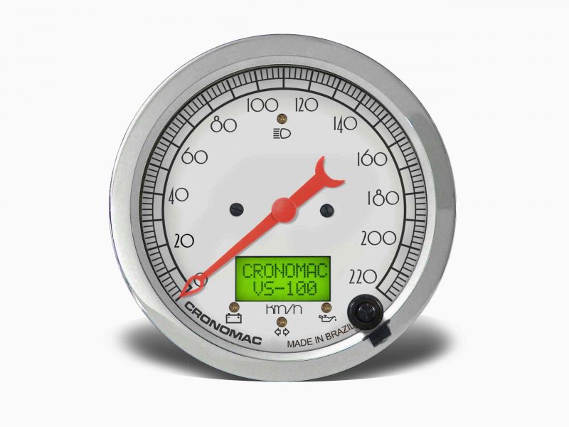 Velocímetro 100mm Eletrônico 220kmh Display Digital HOT Silver com Sinaleira