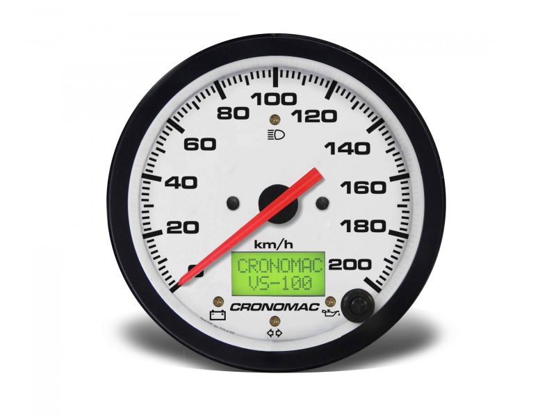 Velocímetro 100mm Eletrônico 200kmh Display Digital Street - Branco com Sinaleira