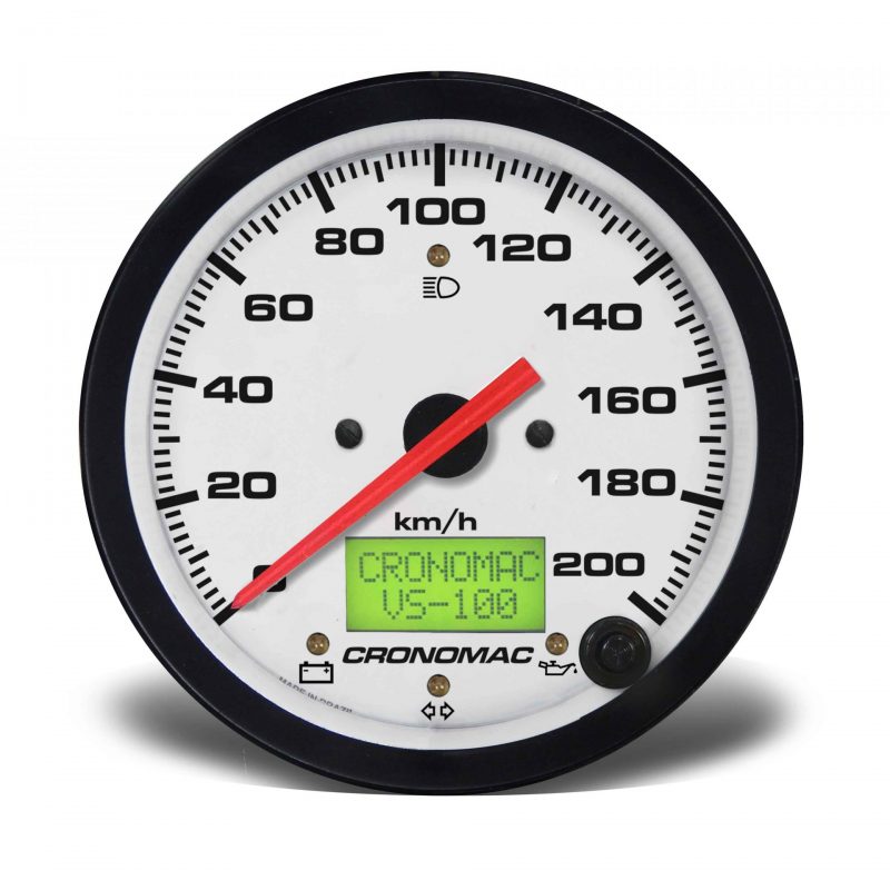Velocímetro 100mm Eletrônico 200kmh Display Digital Street - Branco com Sinaleira