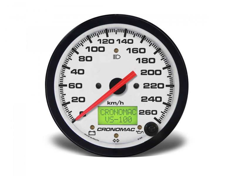 Velocímetro 100mm Eletrônico 260kmh Display Digital Street - Branco com Sinaleira