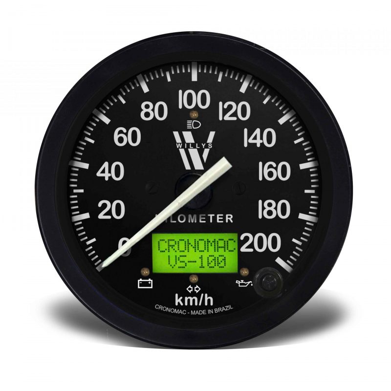 Velocímetro 100mm Eletrônico  200kmh Display Digital - WILLYS com Sinaleira