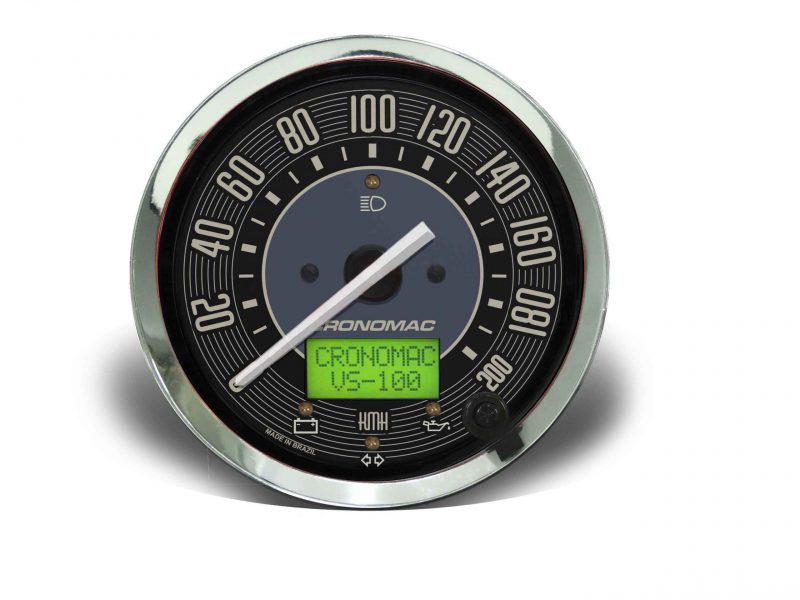 Velocímetro 100mm Elétrico 200km/h Display Digital VW Bege com Sinaleira