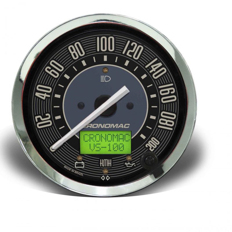 Velocímetro 100mm Elétrico 200km/h Display Digital VW Bege com Sinaleira