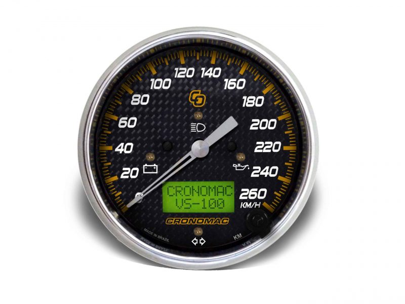 Velocímetro 100mm Eletrônico  260kmh Display Digital Carbono com Sinaleira
