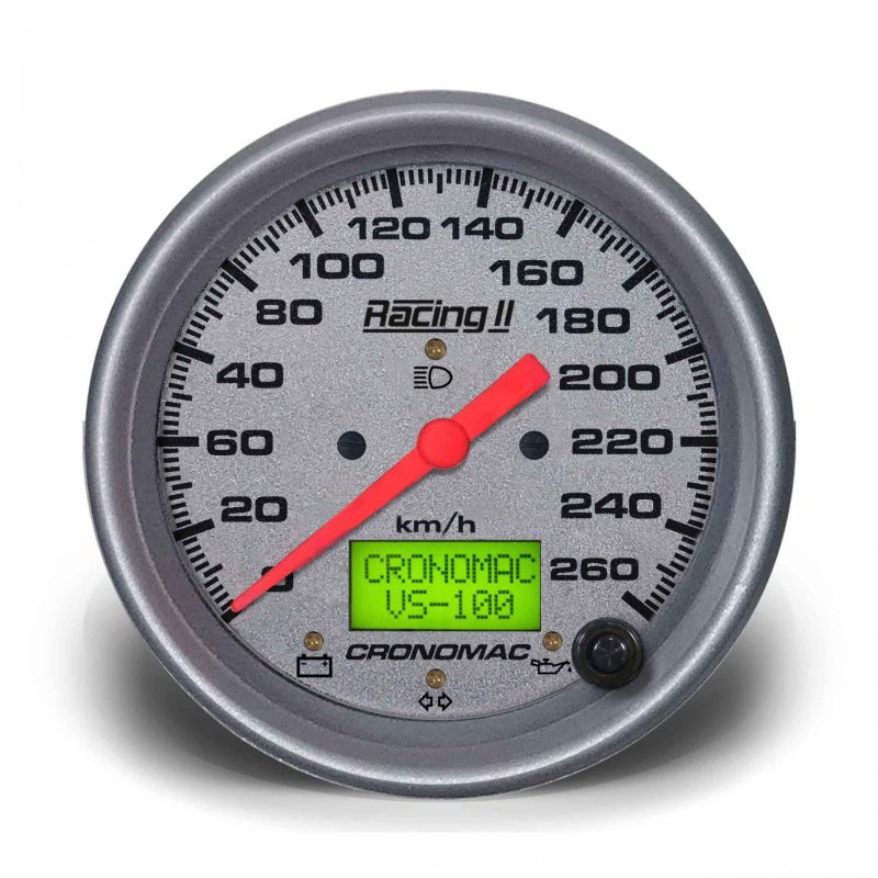Velocímetro 100mm Eletrônico  260kmh Display Digital RACING II com Sinaleira