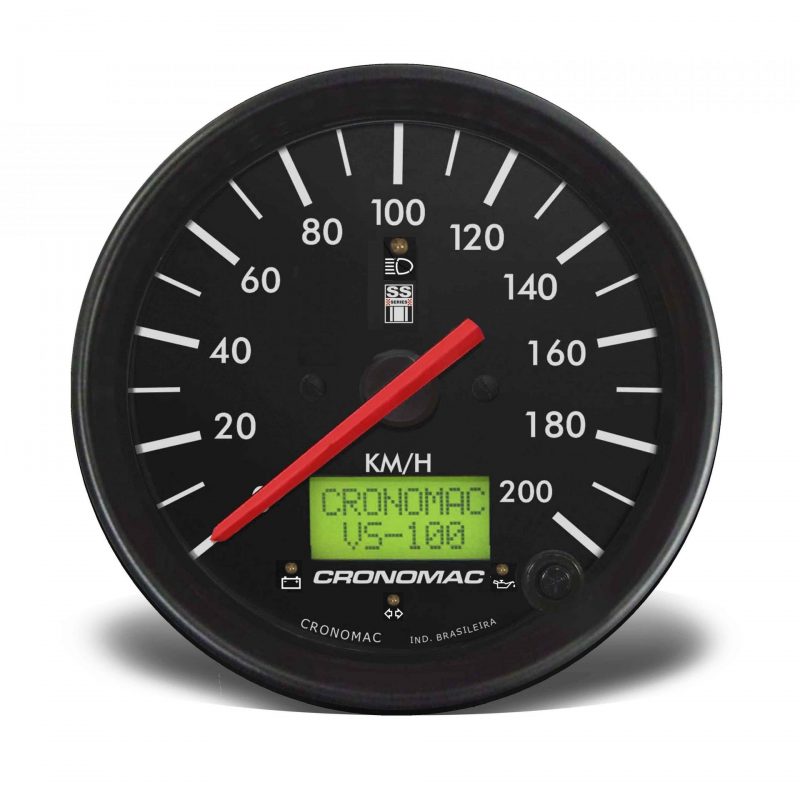 Velocímetro 100mm Elétrico 200km/h Display Digital SS com Sinaleira