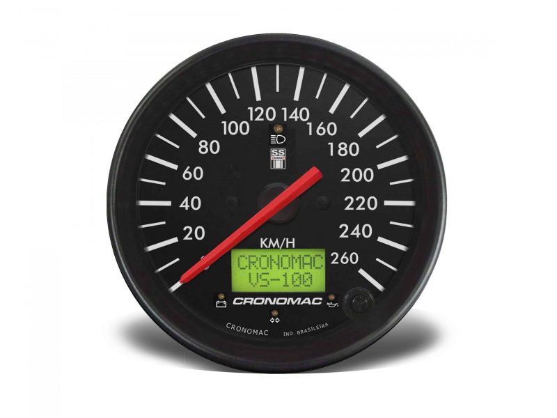 Velocímetro 100mm Elétrico 260km/h Display Digital SS com Sinaleira