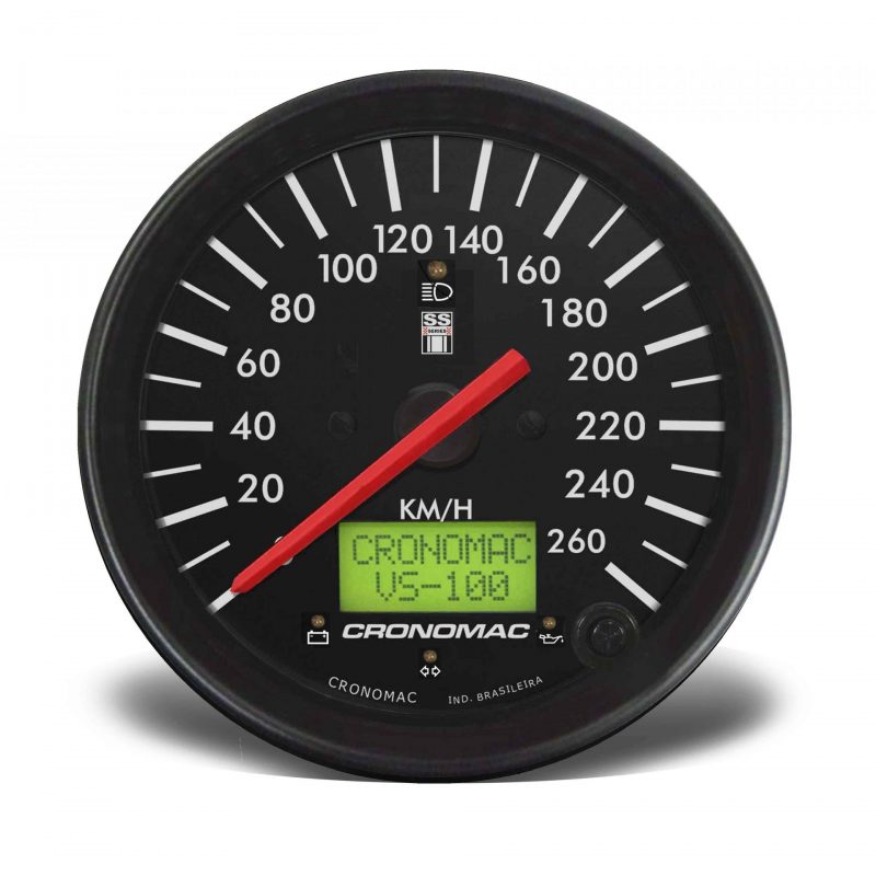 Velocímetro 100mm Elétrico 260km/h Display Digital SS com Sinaleira