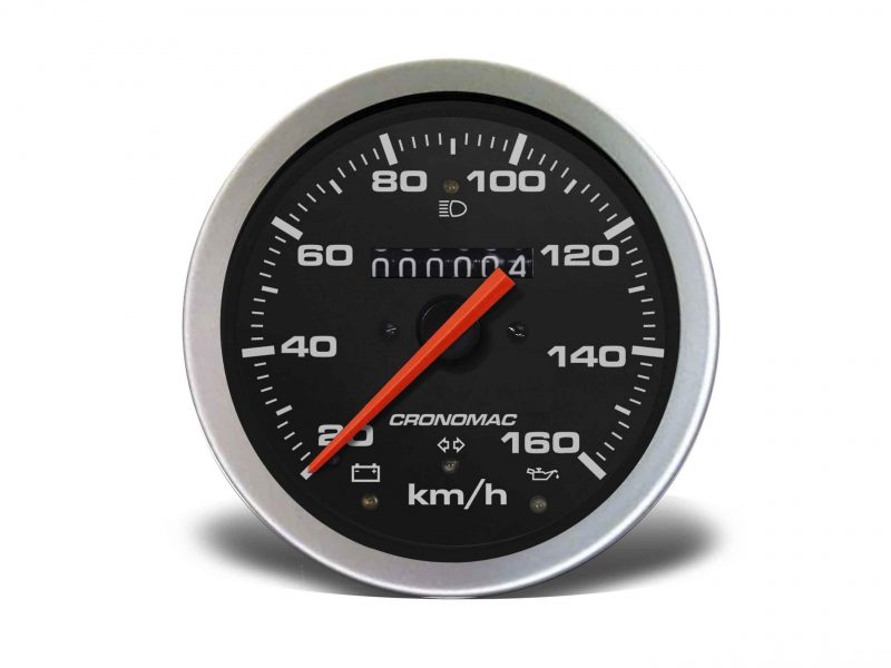 Velocímetro 100mm Mecânico 160kmh  Sport W 0.5 - 1 Hodômetro com Sinaleira