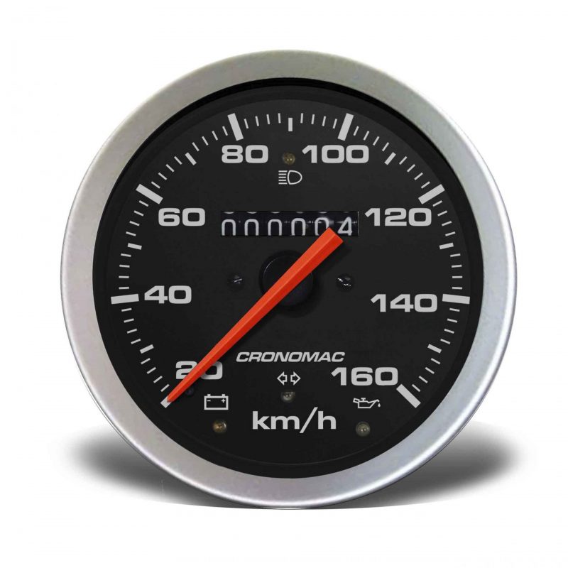 Velocímetro 100mm Mecânico 160kmh  Sport W 0.5 - 1 Hodômetro com Sinaleira