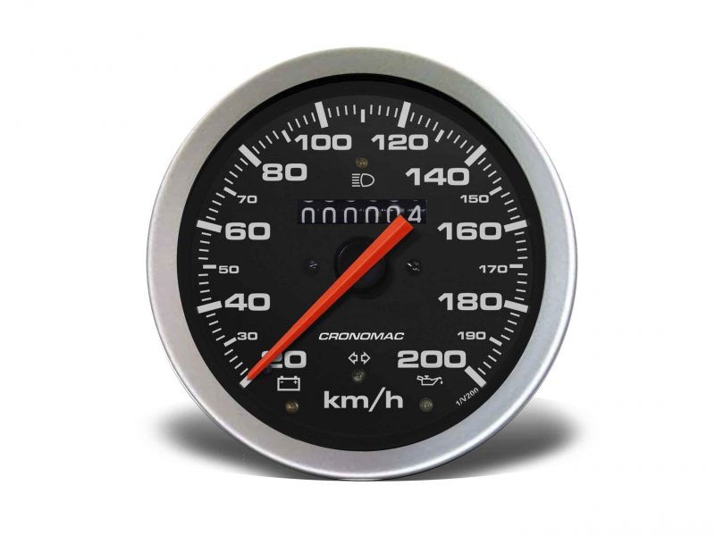 Velocímetro 100mm Mecânico 200kmh Sport W 0.5 - 1 Hodômetro com Sinaleira