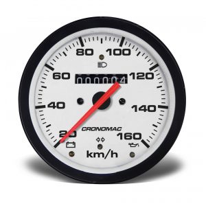 Velocímetro 100mm Mecânico 160kmh  Street - Branco W 0.5 - 1 Hodômetro com Sinaleira