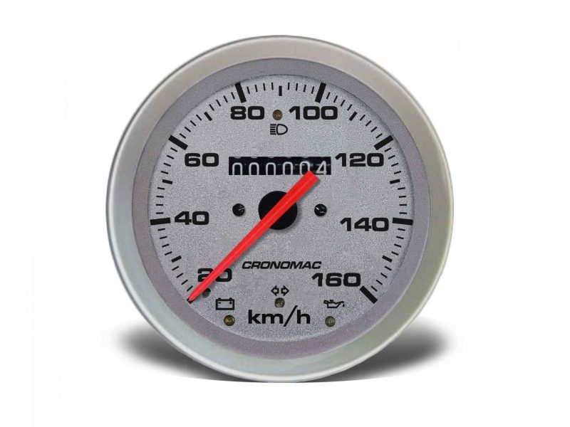 Velocímetro 100mm Mecânico 160kmh Racing W 0.5 - 1 Hodômetro com Sinaleira