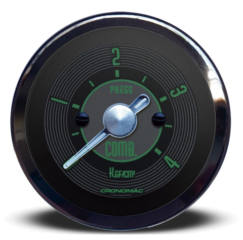 Manômetro Pressão Combustível 52mm Mecânico 4kg OLD TIMER VW Verde