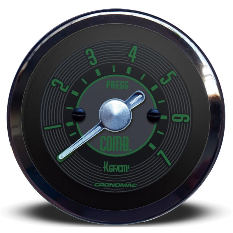 Manômetro Pressão Combustível 52mm Mecânico 7kg OLD TIMER VW - Verde