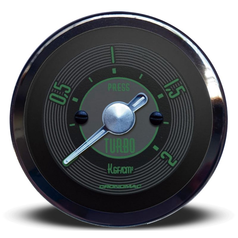 Manômetro Pressão Turbo 52mm Mecânico 2kg OLD TIMER VW - Verde