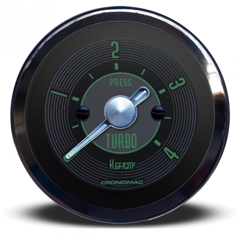 Manômetro Pressão Turbo 52mm Mecânico 4kg OLD TIMER VW - Verde