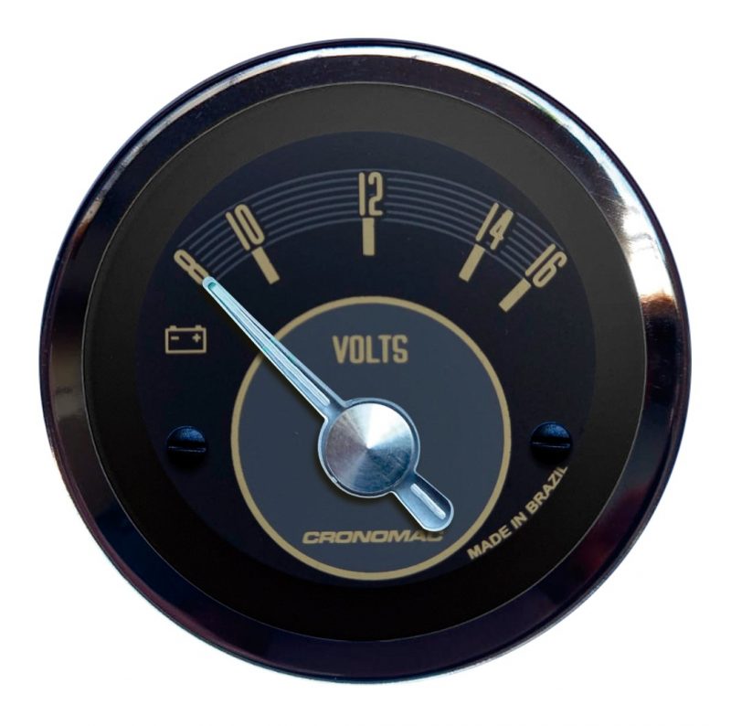Voltímetro 52mm 12V VW OLD TIMER - Bege