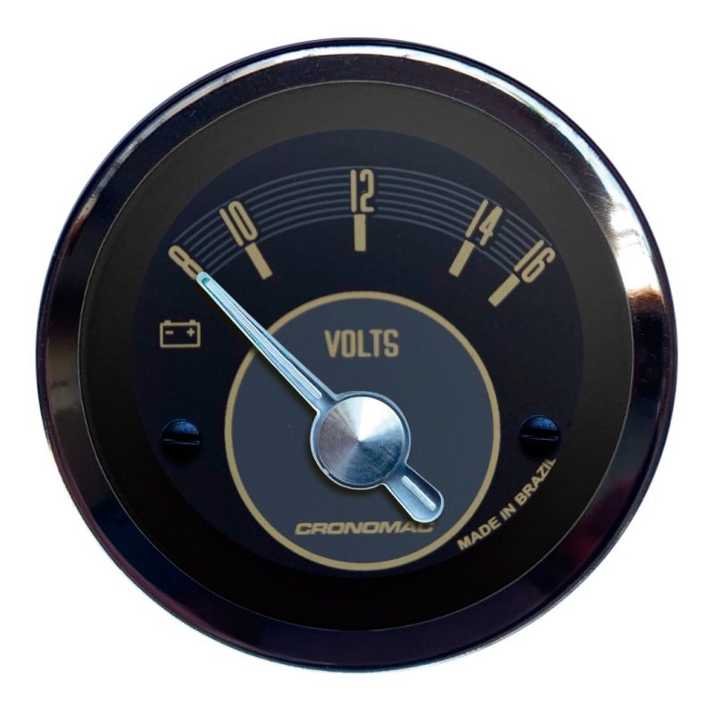 Voltímetro 52mm 12V VW OLD TIMER - Bege